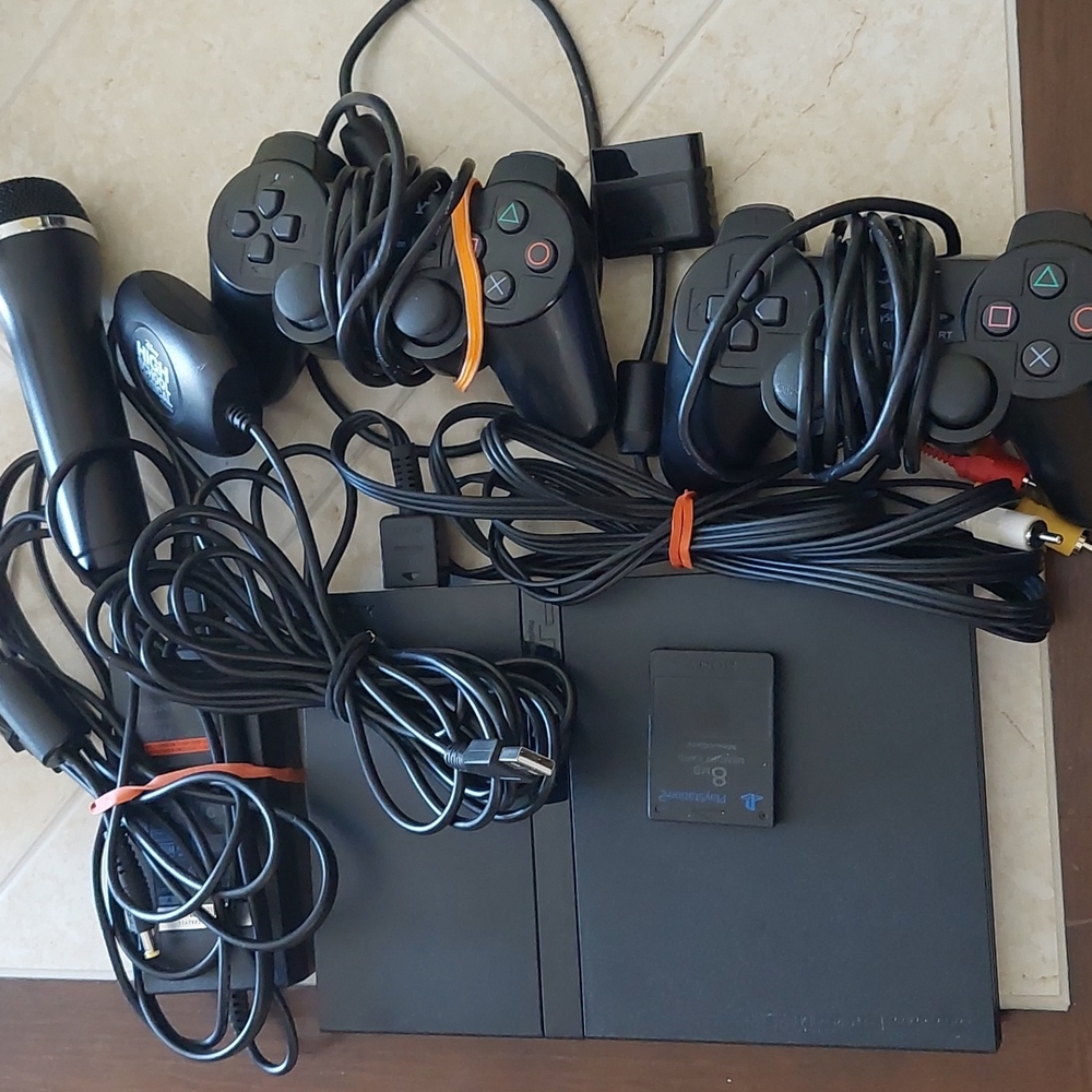 This is already SOLD. SONY PlayStation 2 Slim Console with all cables included.